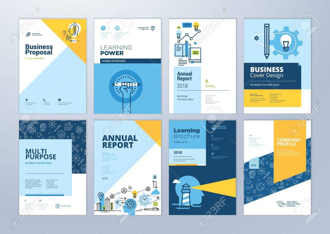 Set Of Brochure Design Templates On The Subject Of Education,.. Within Online Free Brochure Design Templates