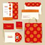 Set Of Corporate Greeting Or Invitation Card Template With Oriental.. With Seminar Invitation Card Template