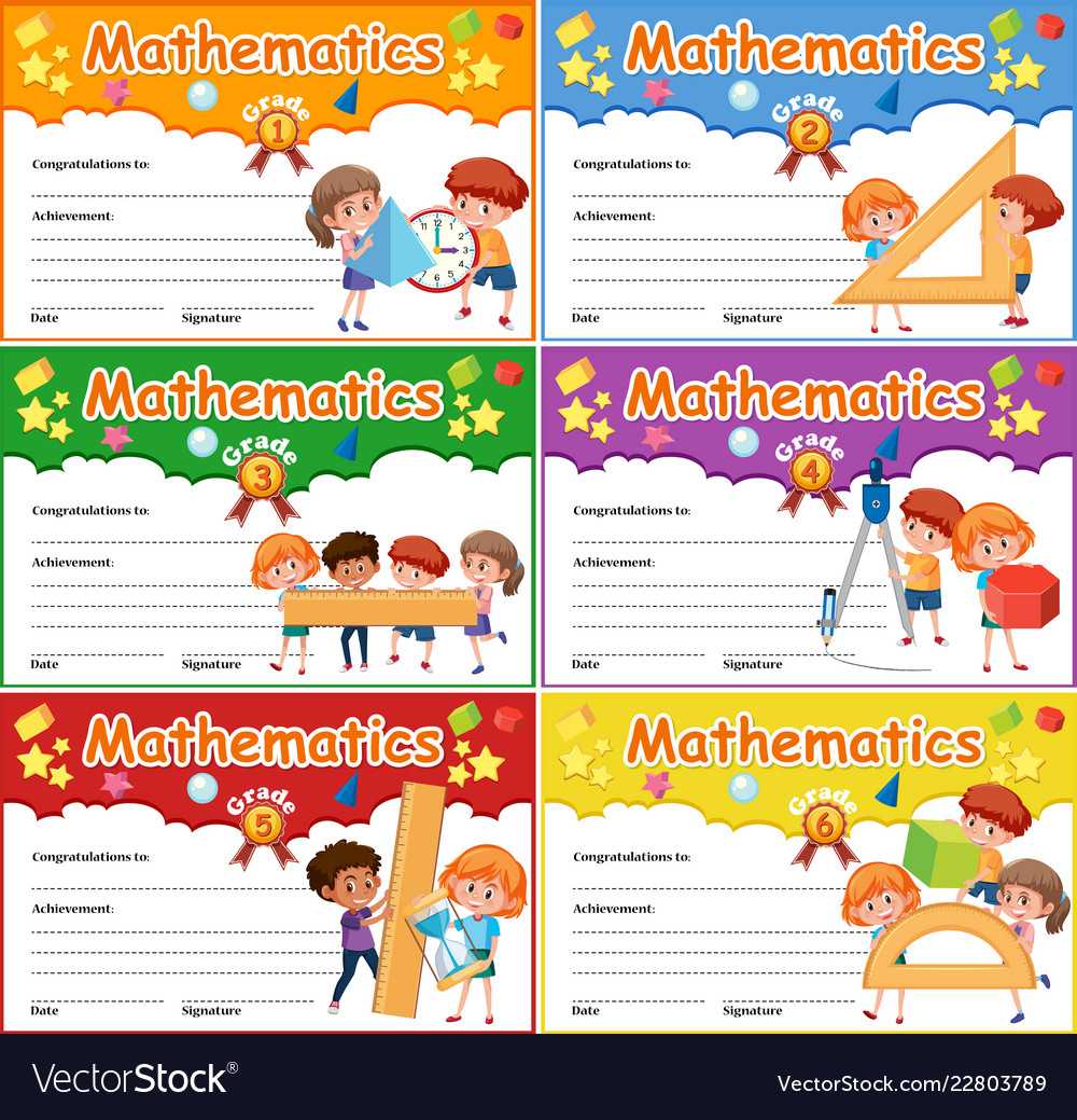 Set Of Mathematics Certificate Intended For Math Certificate Template