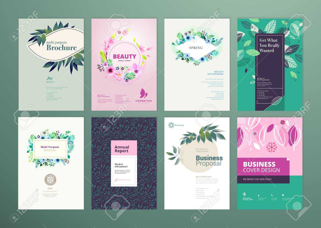 Set Of Natural Product Brochure, Annual Report, Flyer Design.. In Product Brochure Template Free