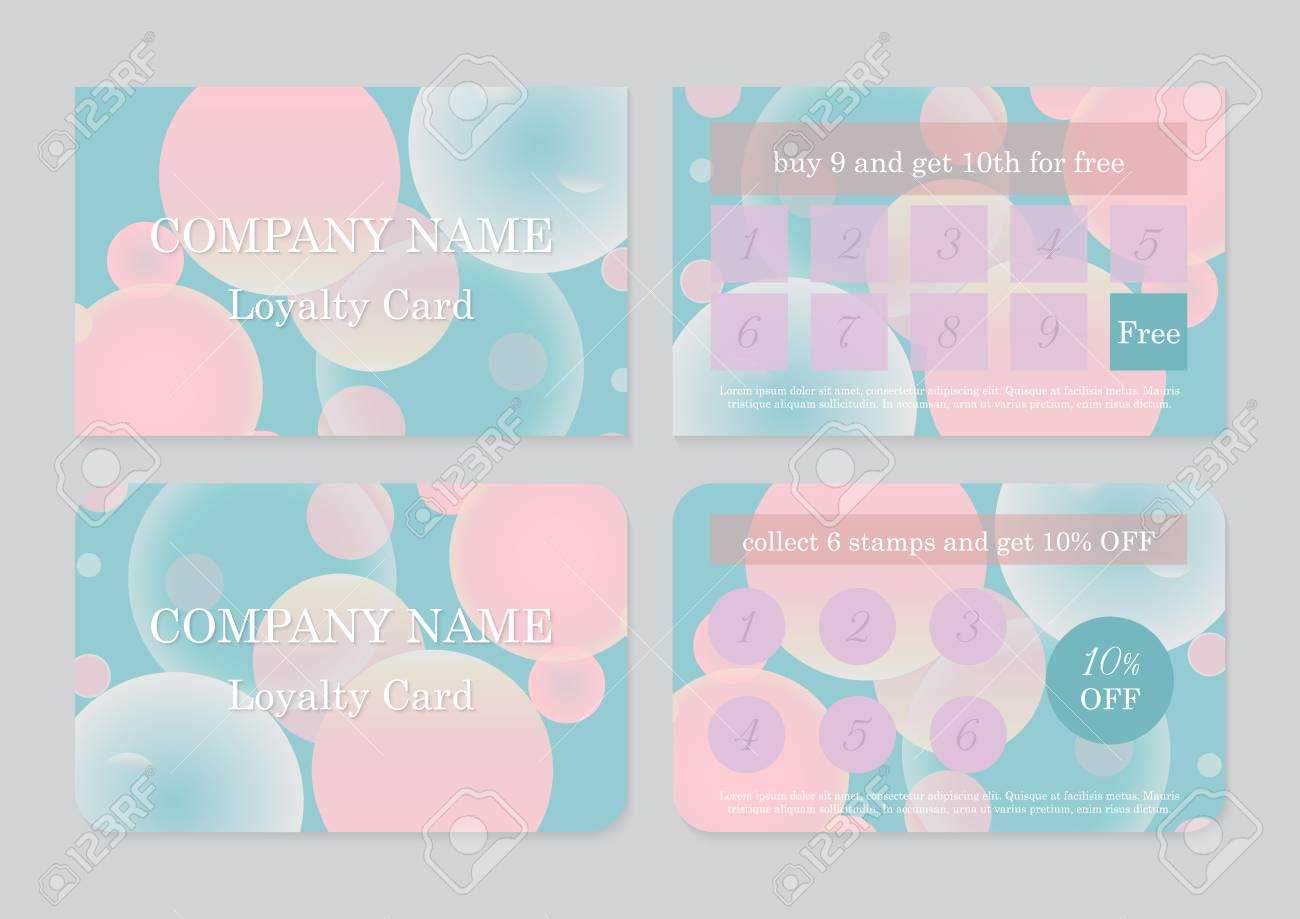 Set Of Two Loyalty Card Templates With Place For Text. Geometric.. With Regard To Customer Loyalty Card Template Free