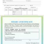 Share Certificate – Indiafilings With Corporate Share Certificate Template