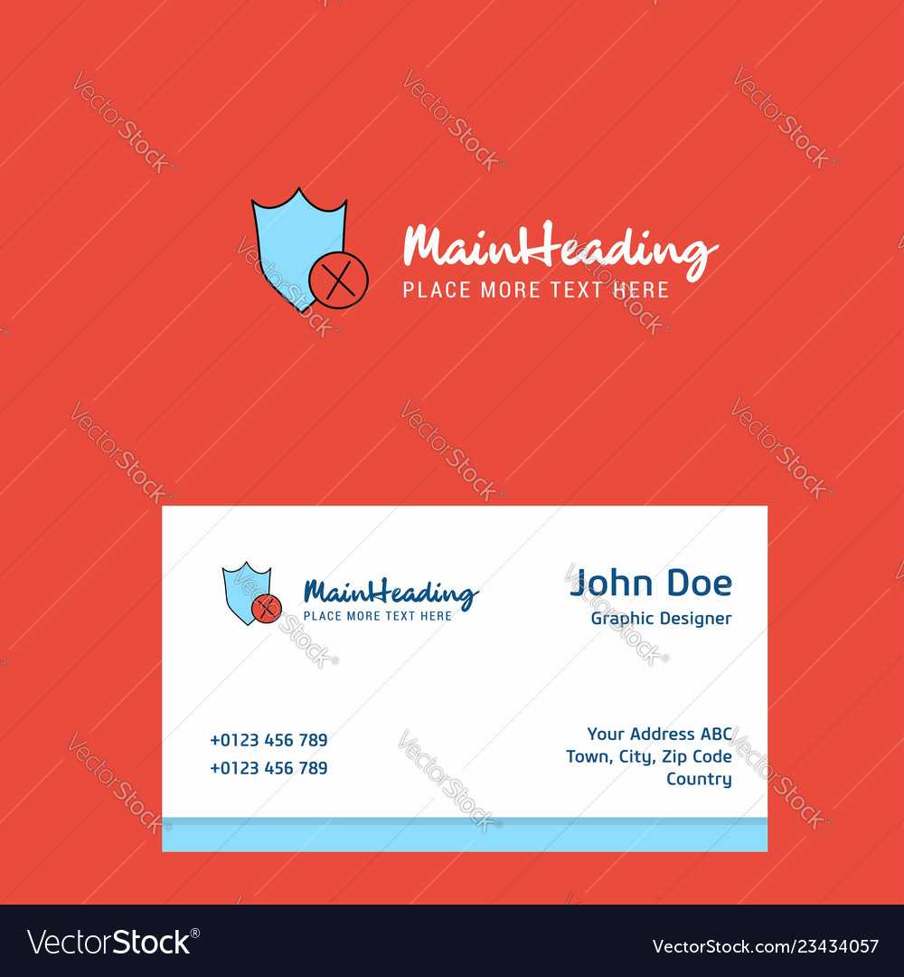 Shield Logo Design With Business Card Template Vector Image On Vectorstock In Shield Id Card Template