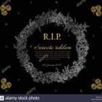 Silver And Golden Flower Frame Illustration Template Made Pertaining To Funeral Invitation Card Template