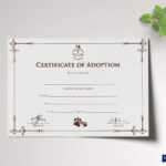 Simple Adoption Certificate Template With Pet Adoption Certificate Template