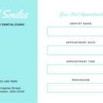 Simple Aqua And White Dentist Appointment Card – Templates Inside Dentist Appointment Card Template