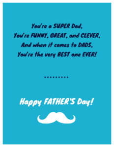Simple Father's Day Card Template in Fathers Day Card Template
