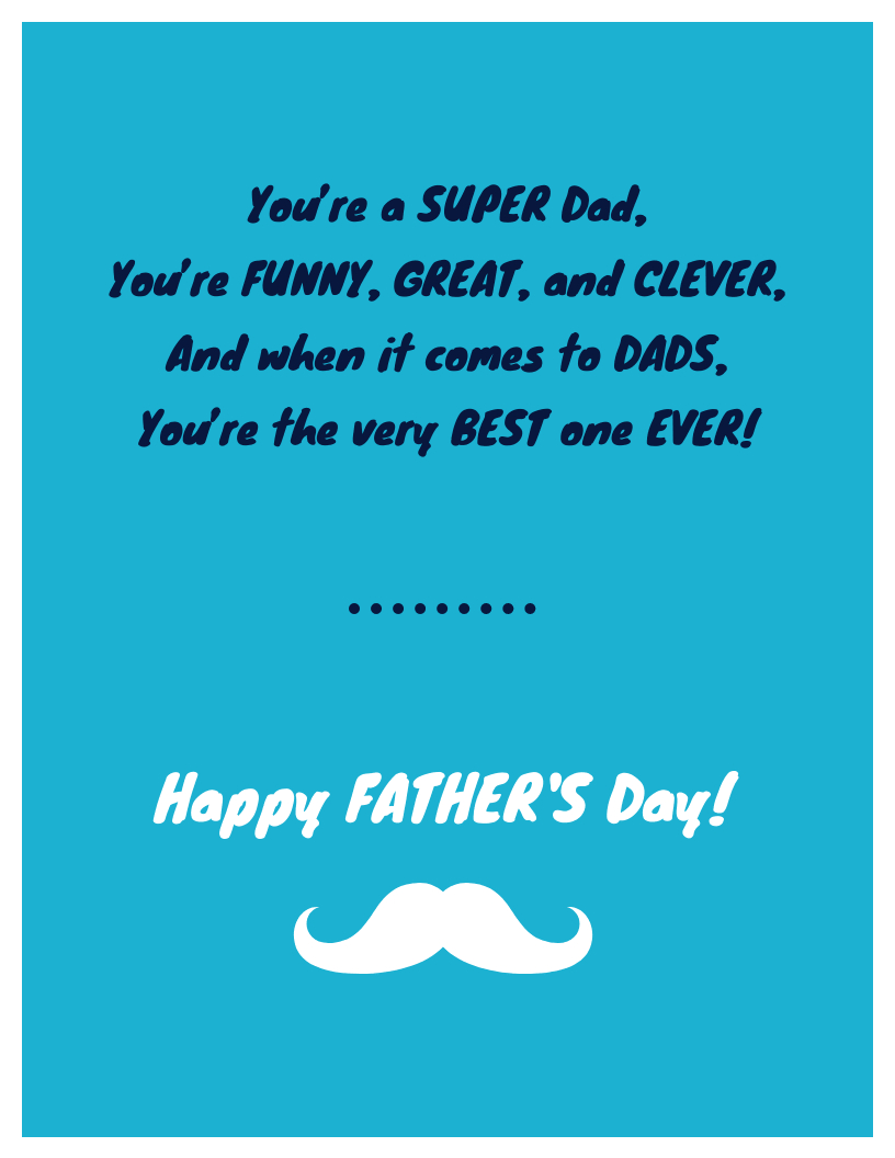 Simple Father's Day Card Template In Fathers Day Card Template