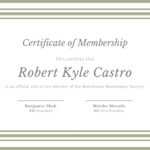 Simple Lines Membership Certificate – Templatescanva In New Member Certificate Template