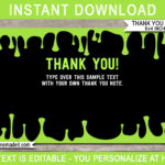Slime Party Thank You Note Cards – Green Within Thank You Note Cards Template