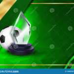 Soccer Certificate Diploma With Glass Trophy Vector. Sport In Soccer Award Certificate Templates Free