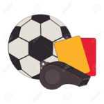 Soccer Football Sport Game Ball And Referee Cards With Whistle.. With Regard To Football Referee Game Card Template