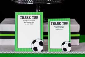 Soccer Party Decorations And Invitation Set regarding Soccer Thank You Card Template