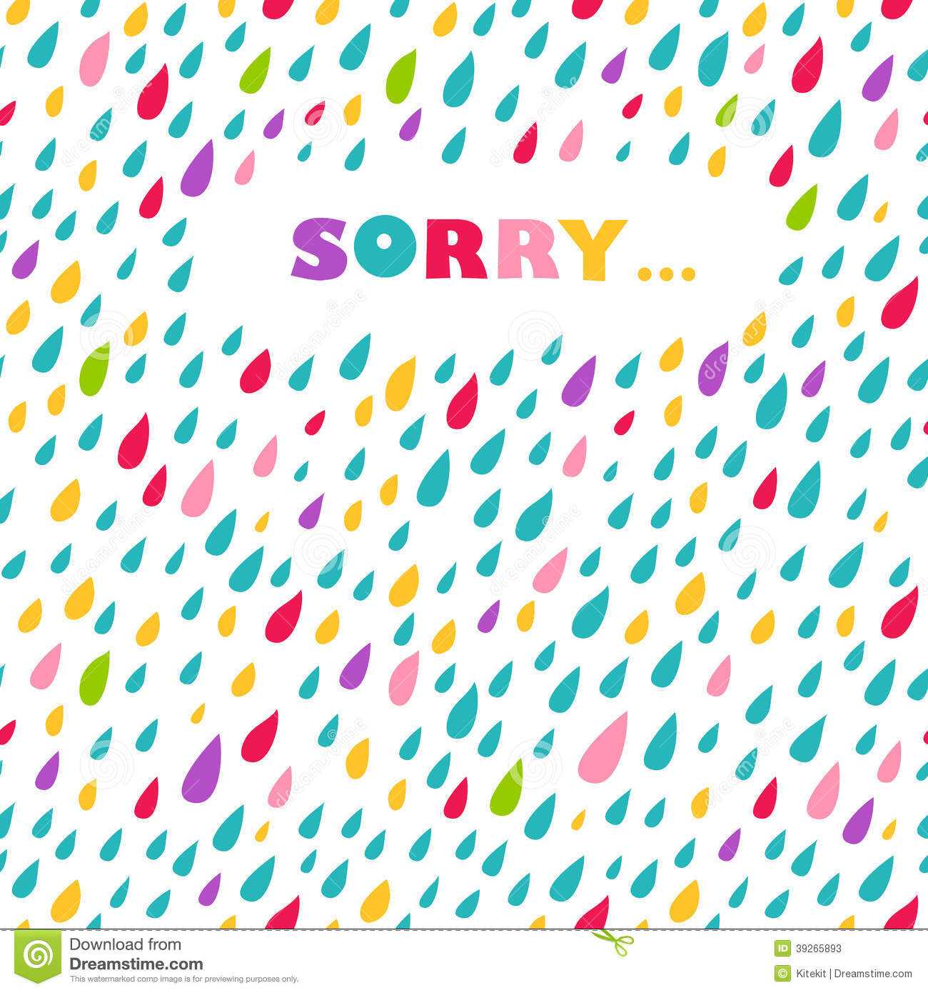 Sorry Card. Drops Background. Stock Vector – Illustration Of For Sorry Card Template