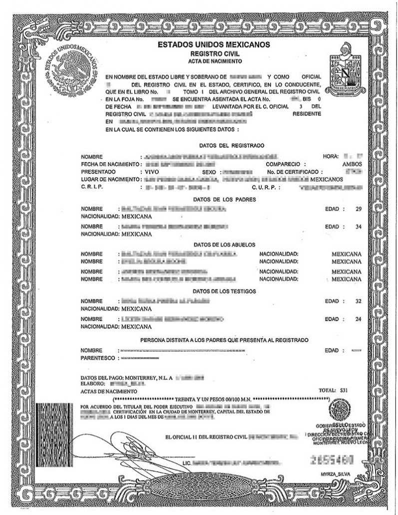 Spanish Birth Certificate Translation | Burg Translations For Uscis Birth Certificate Translation Template