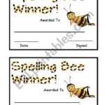 Spelling Bee Award – Esl Worksheetsara5 Pertaining To Spelling Bee Award Certificate Template