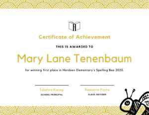 Spelling Bee Fun Certificate - Templatescanva with Spelling Bee Award Certificate Template
