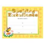 Spelling Excellence Gold Foil Stamped Certificates – Pack Of 25 In Spelling Bee Award Certificate Template