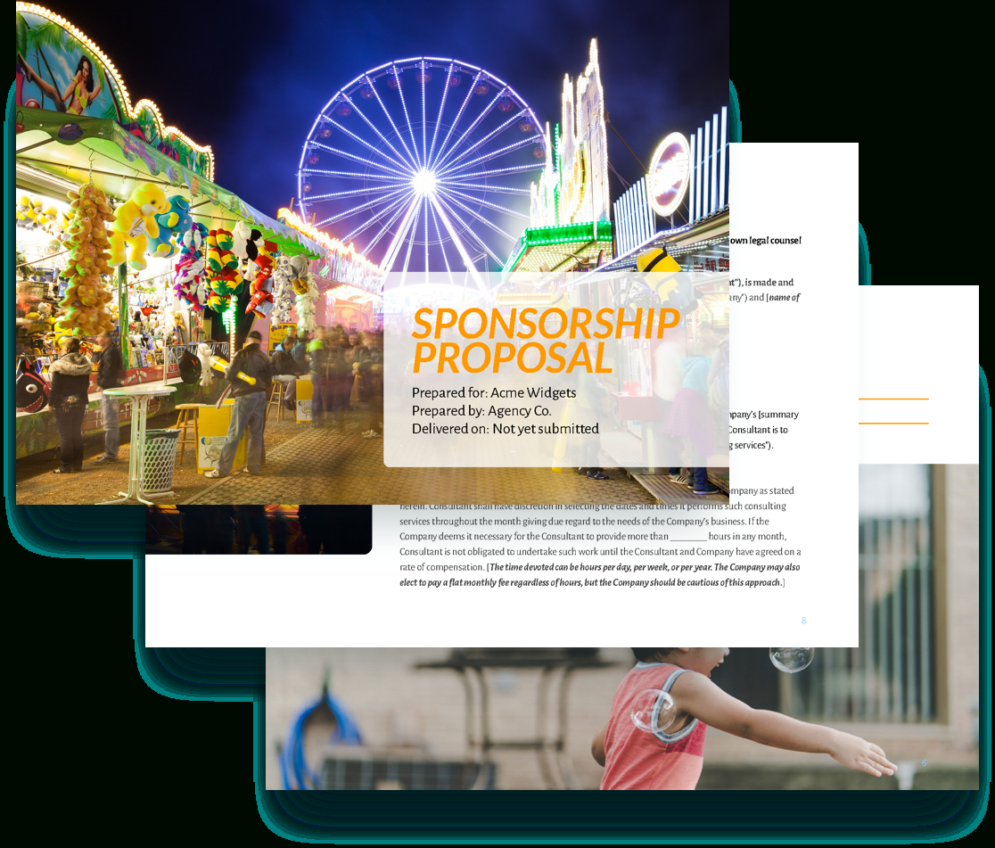 Sponsorship Proposal Template – Free Sample | Proposify In Sponsor Card Template