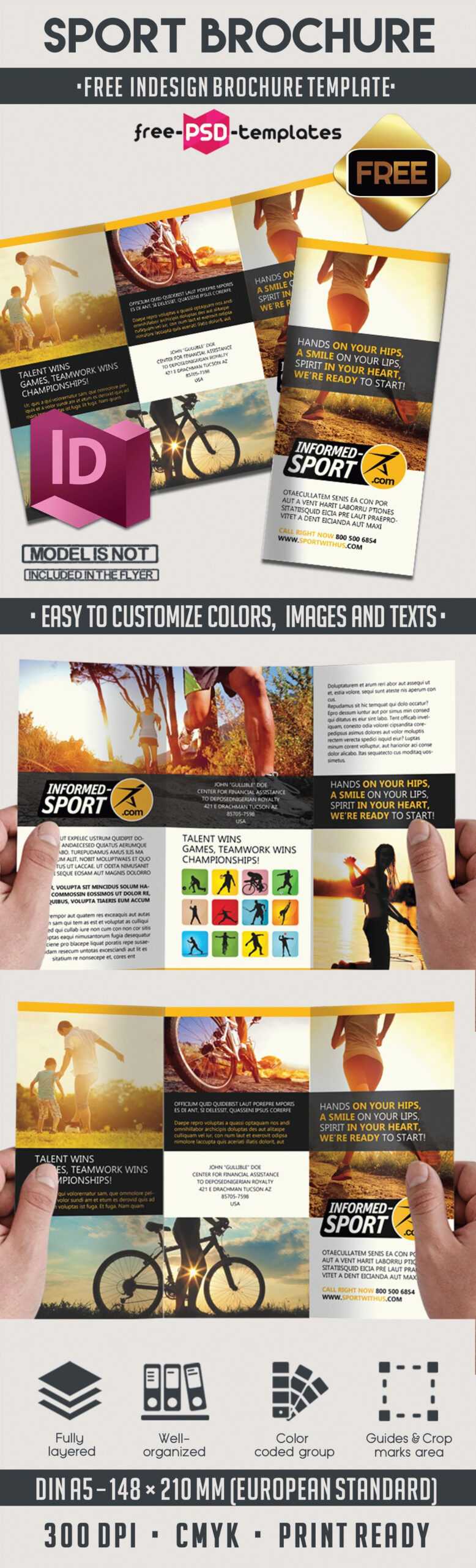 Sport – Free Indd Tri Fold Brochure Template | Free Psd Inside Brochure Template Indesign Free Download