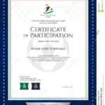 Sport Theme Certificate Of Participation Template Stock In Running Certificates Templates Free