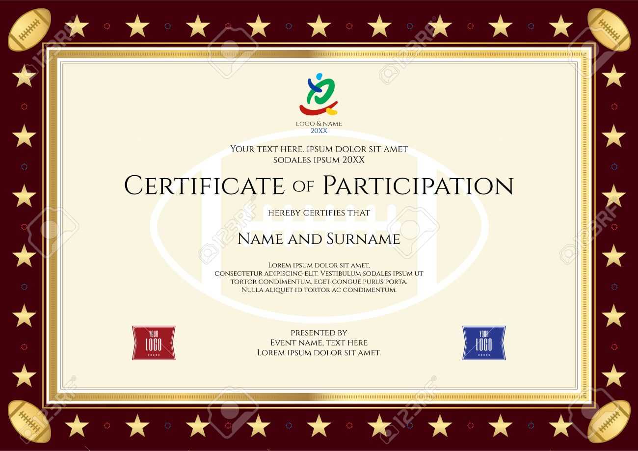 Sport Theme Certification Of Participation Template For Sport.. Intended For Free Templates For Certificates Of Participation