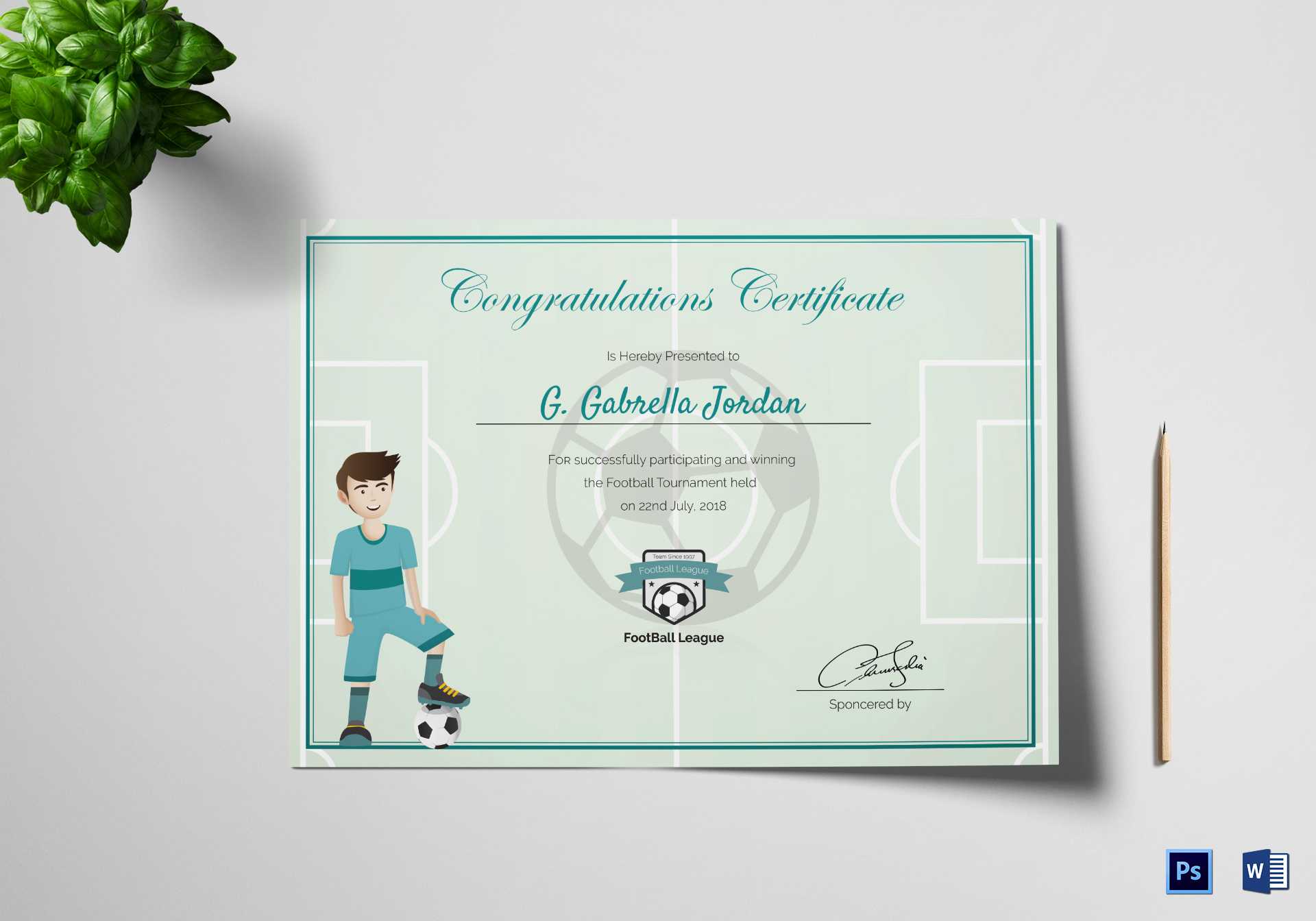 Sports Award Winning Congratulation Certificate Template With Sports Award Certificate Template Word