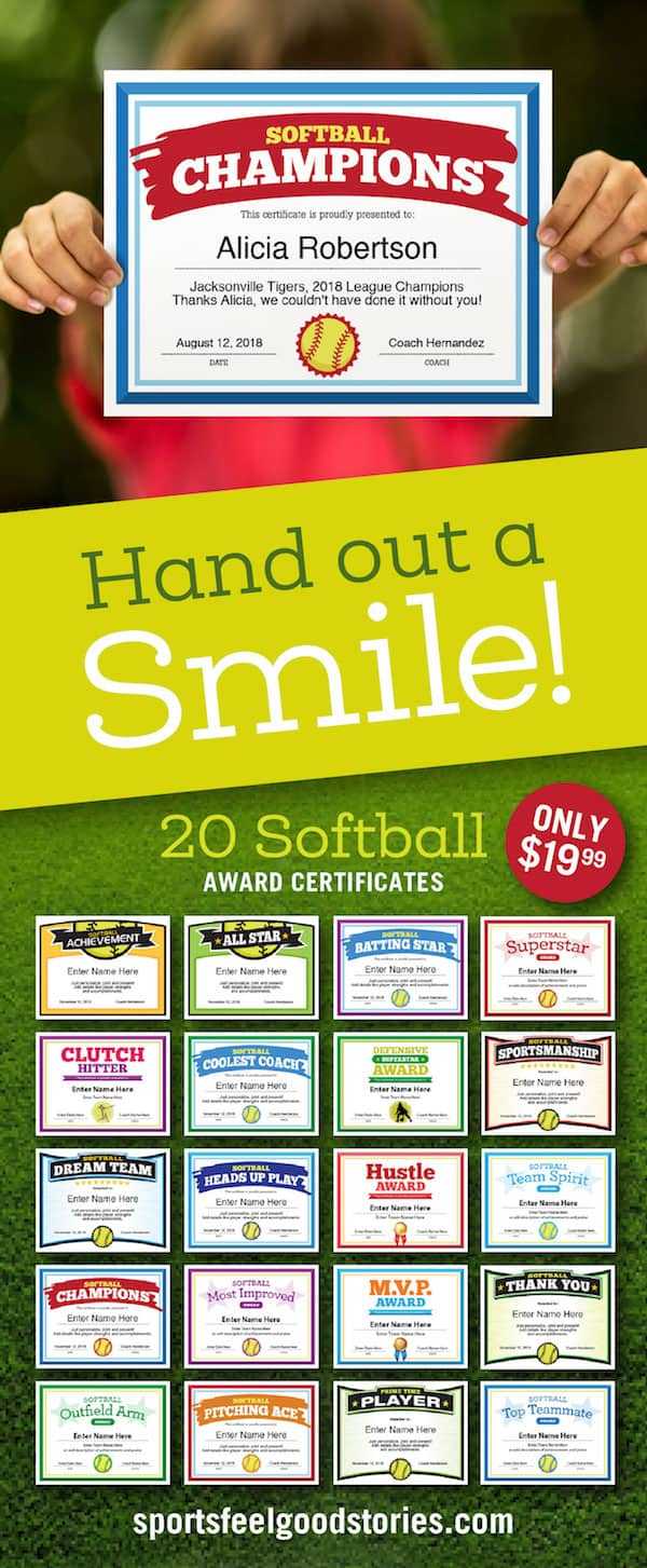 Sports Certificates Templates To Create Awards | Sports Feel Inside Softball Certificate Templates