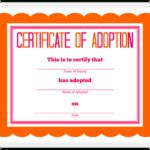 Stuffed Animal Adoption Certificate Regarding Pet Adoption Certificate Template