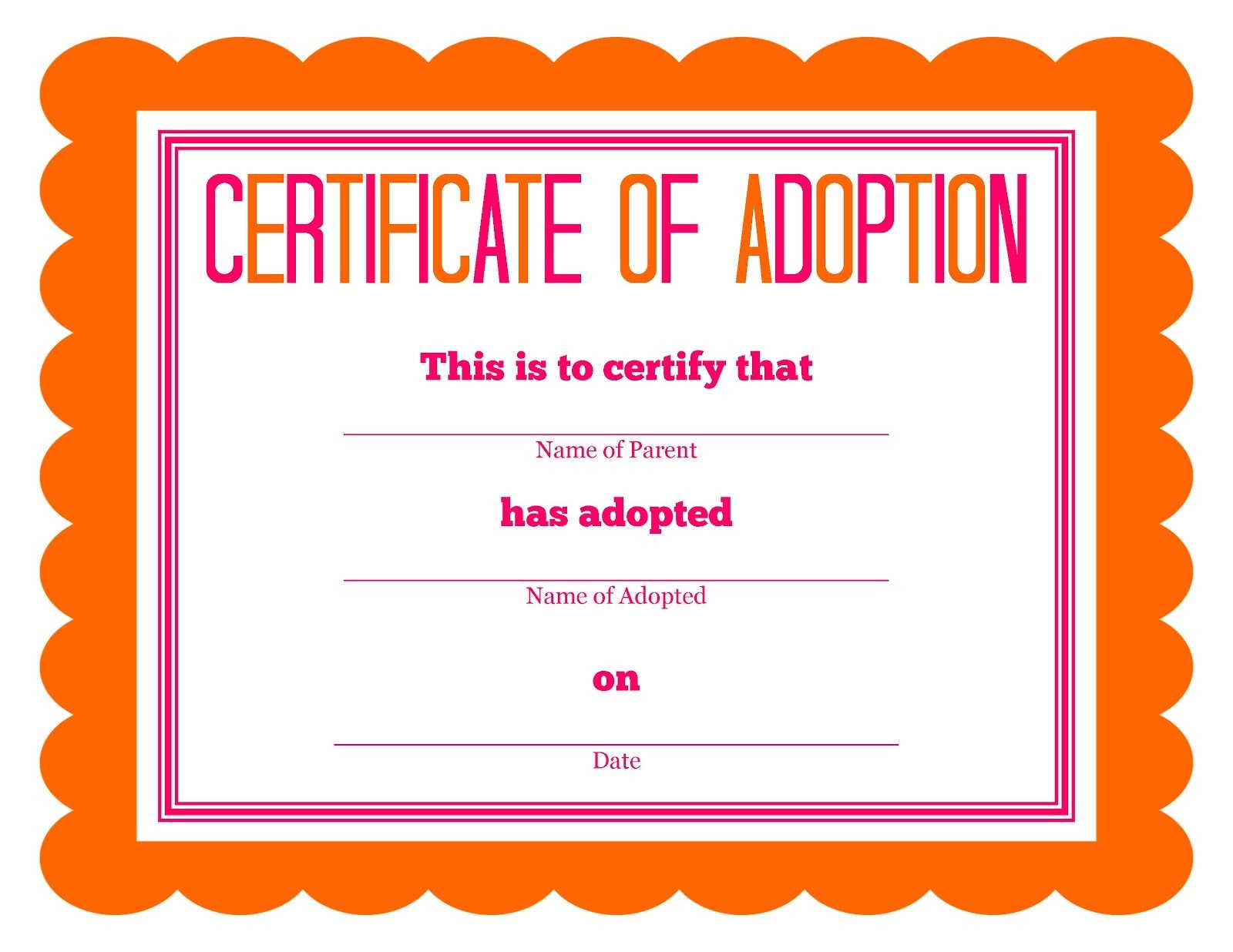 Stuffed Animal Adoption Certificate With Regard To Pet Adoption Certificate Template