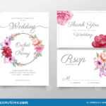 Stylish Watercolor Floral Wedding Invitation Cards Template Inside Free Printable Wedding Rsvp Card Templates