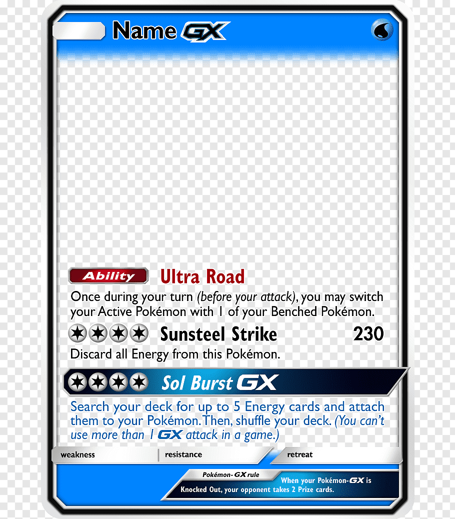 Sunmoon Gx Template Wip V1, Name Gx Trading Card Inside Pokemon Trainer Card Template