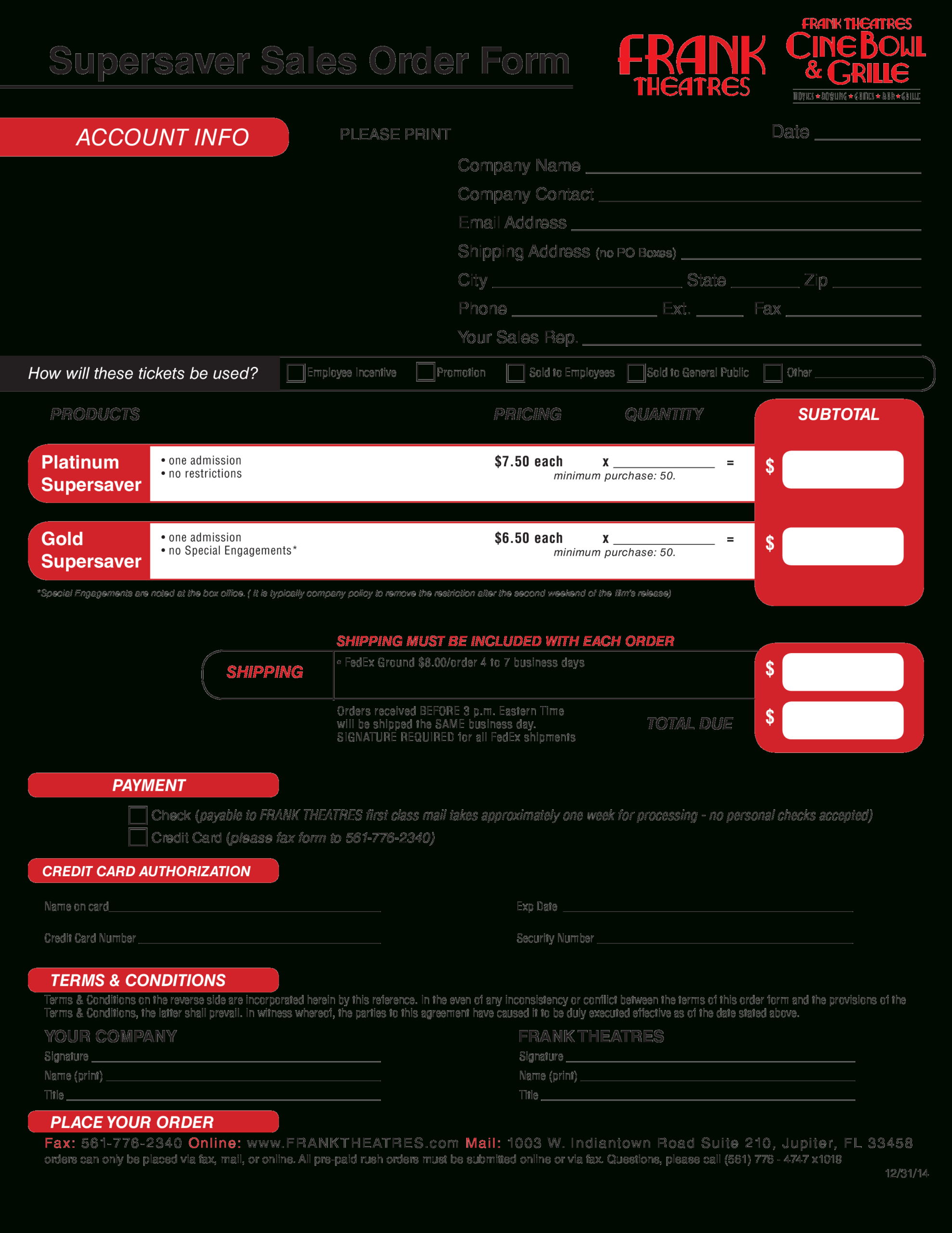 Super Saver Sales Order Form Sample | Templates At Throughout Order Form With Credit Card Template