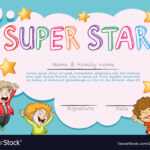 Super Star Award Template With Kids In Background Intended For Star Of The Week Certificate Template
