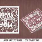 Svg Birthday Card Cut File For Cricut, Silhouette Cameo. Regarding Silhouette Cameo Card Templates