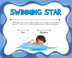 Swimming Star Certification Template With Swimmer - Download inside Free Swimming Certificate Templates