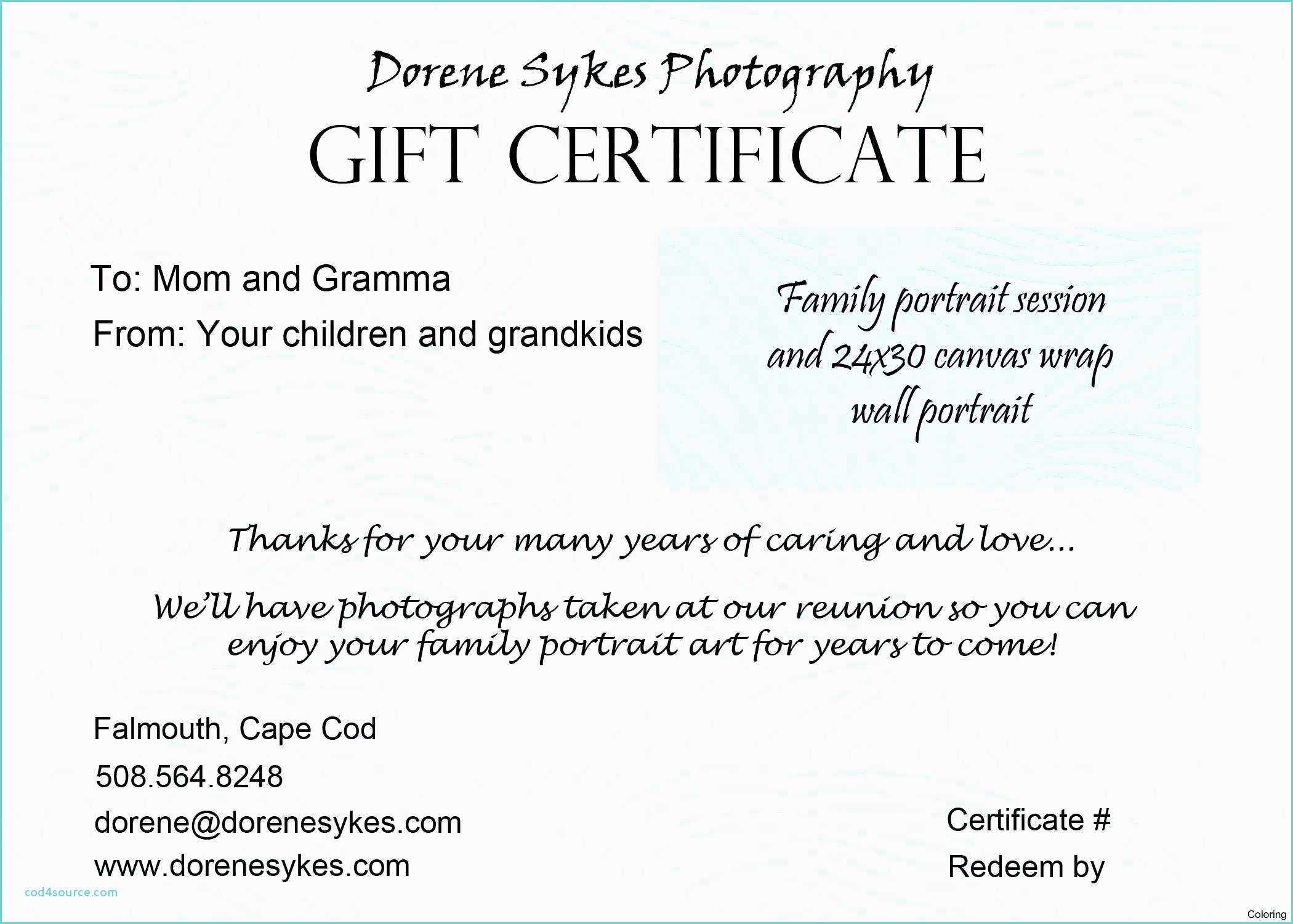Tattoo Gift Certificate Template Free With Free Photography Gift Certificate Template