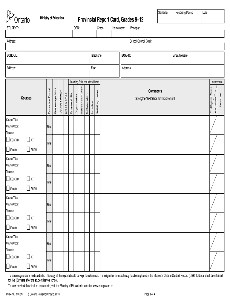 Tdsb Report Card Pdf - Fill Online, Printable, Fillable For Fake Report Card Template