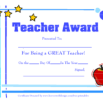 Teacher Appreciation Worksheet Template | Printable in Best Teacher Certificate Templates Free