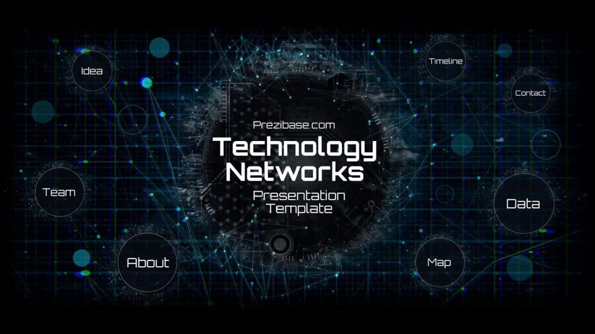 Technology Network Presentation Template Prezibase In Powerpoint 