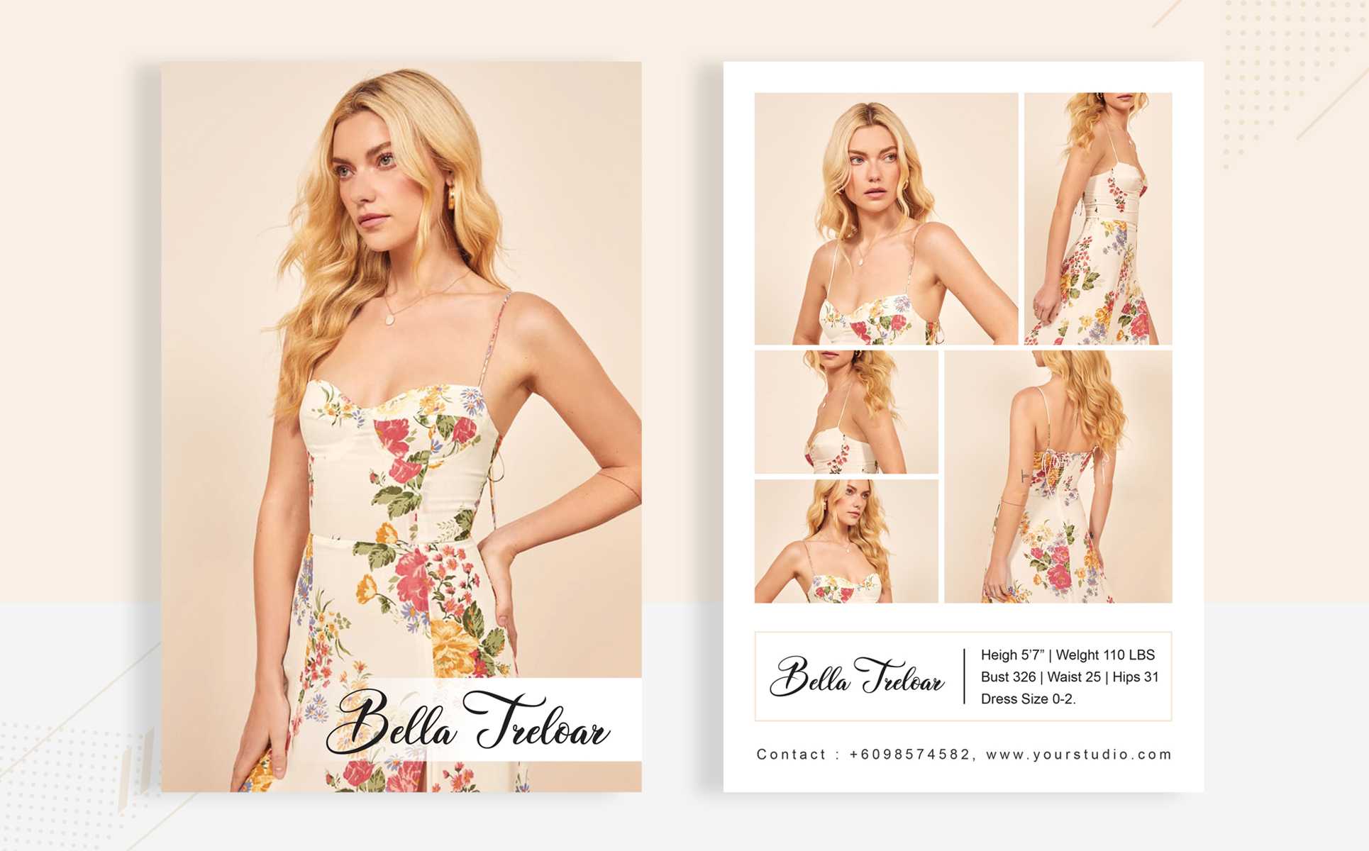 Template 83226 : Bella Treloar – Modeling Comp Card Pertaining To Download Comp Card Template