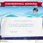 Template Certificate Swimming Award Stock Illustrations – 18 Within Free Swimming Certificate Templates