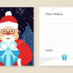 Template Greeting Card New Year's Or Merry Christmas Letter To.. With Christmas Note Card Templates