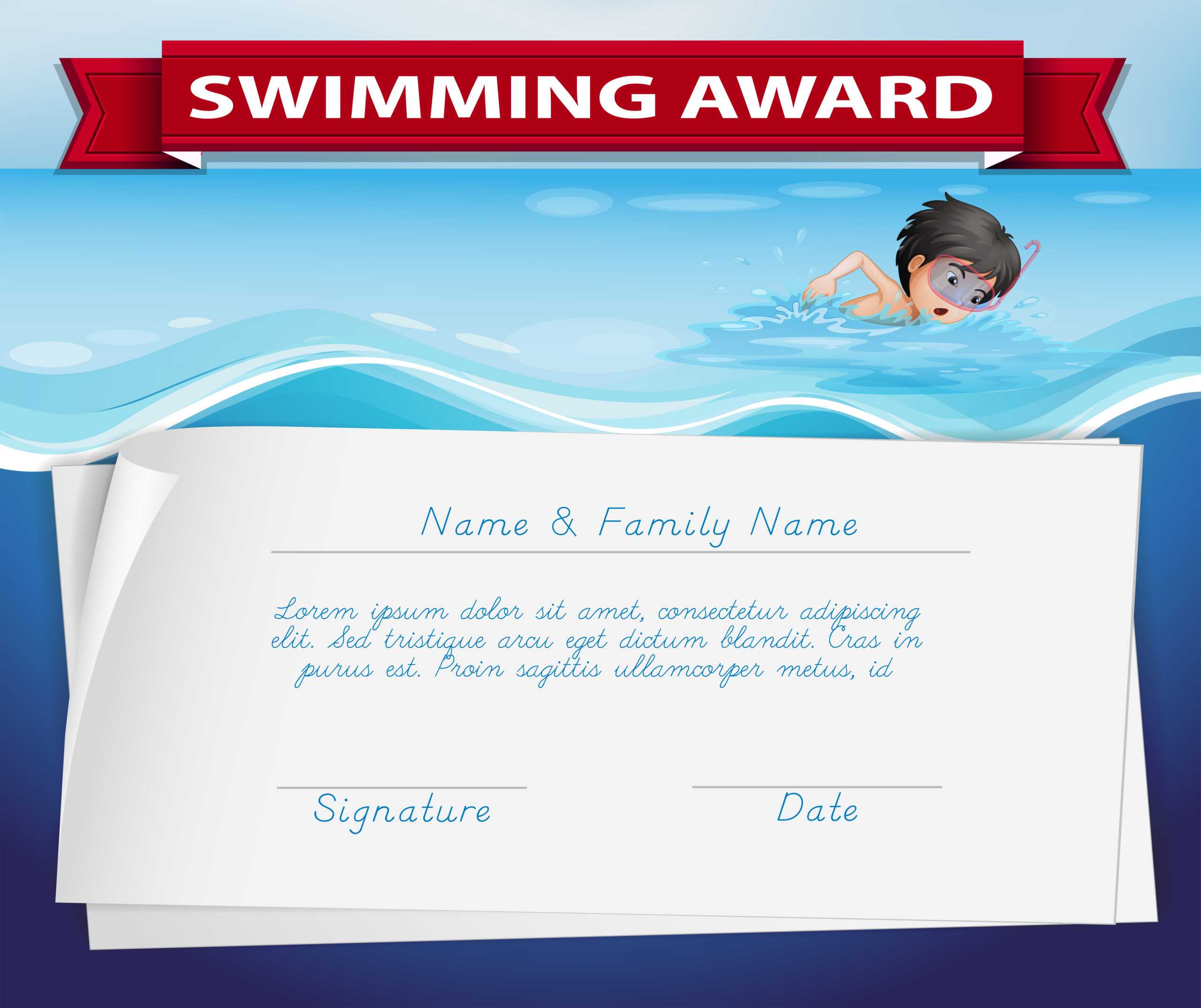 Template Of Certificate For Swimming Award – Download Free In Swimming Certificate Templates Free