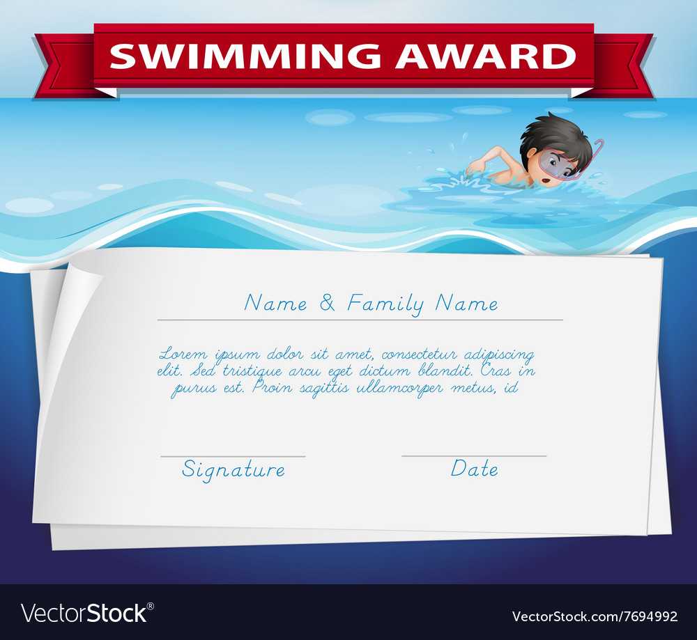 Template Of Certificate For Swimming Award With Swimming Award Certificate Template