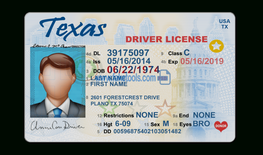 Texas Id Card Template Best Business Templates