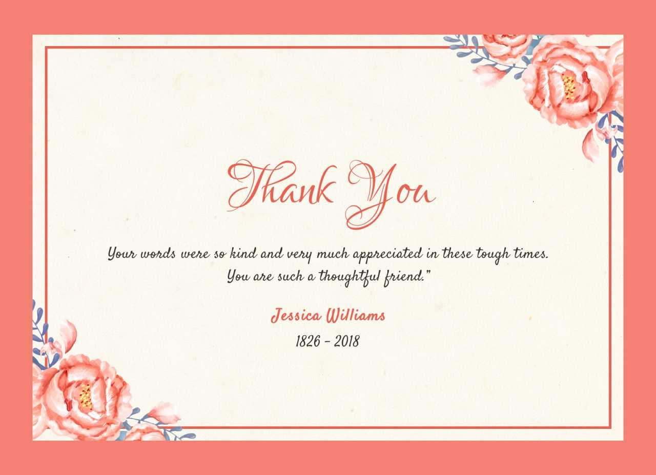 Thank You For Attending Funeral – Oflu.bntl Pertaining To Sympathy Thank You Card Template