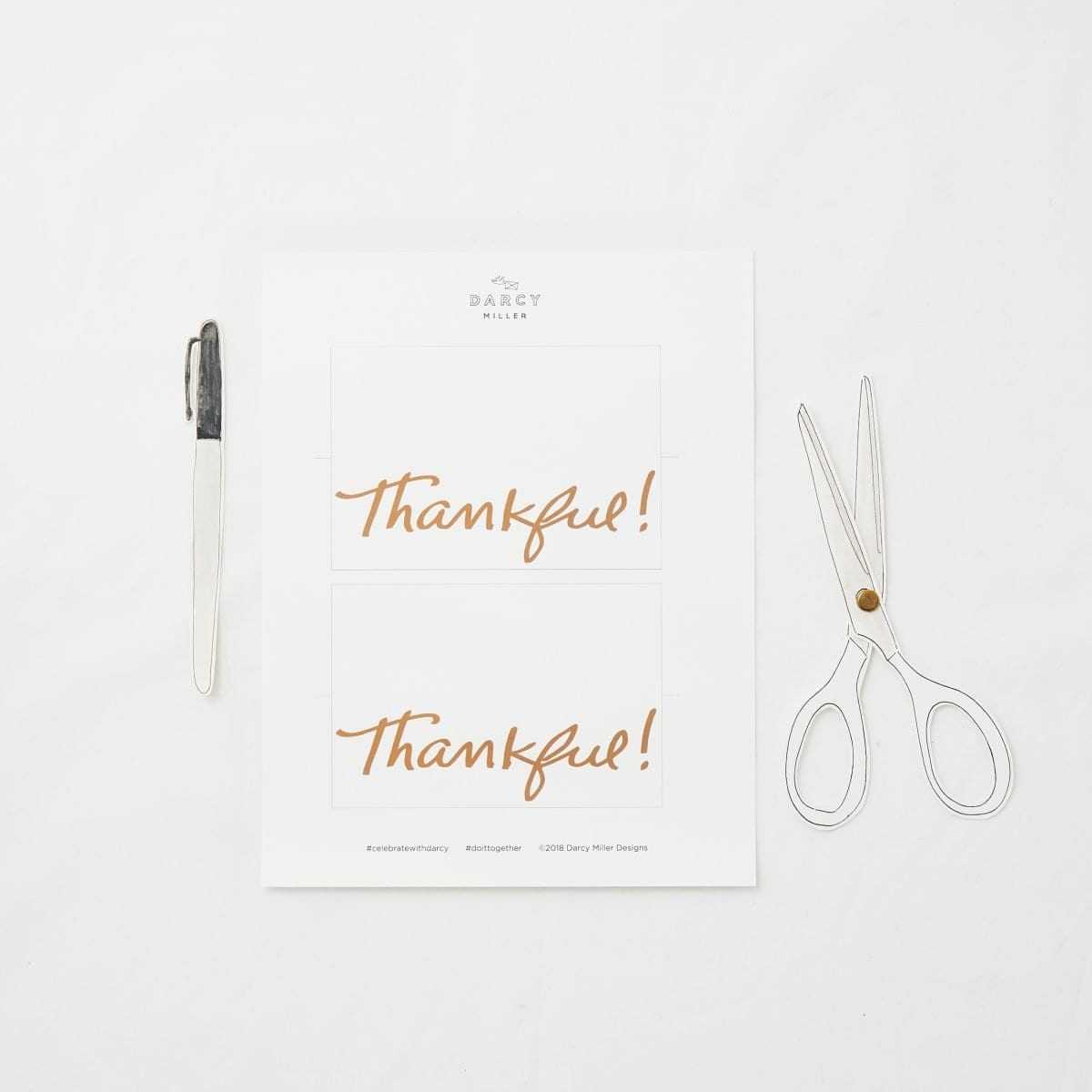 Thankful Table Card | Darcy Miller Designs Pertaining To Table Name Card Template