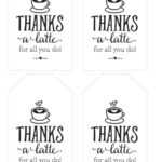 Thanks A Latte! Free Printable Gift Tags | Skip To My Lou for Thanks A Latte Card Template