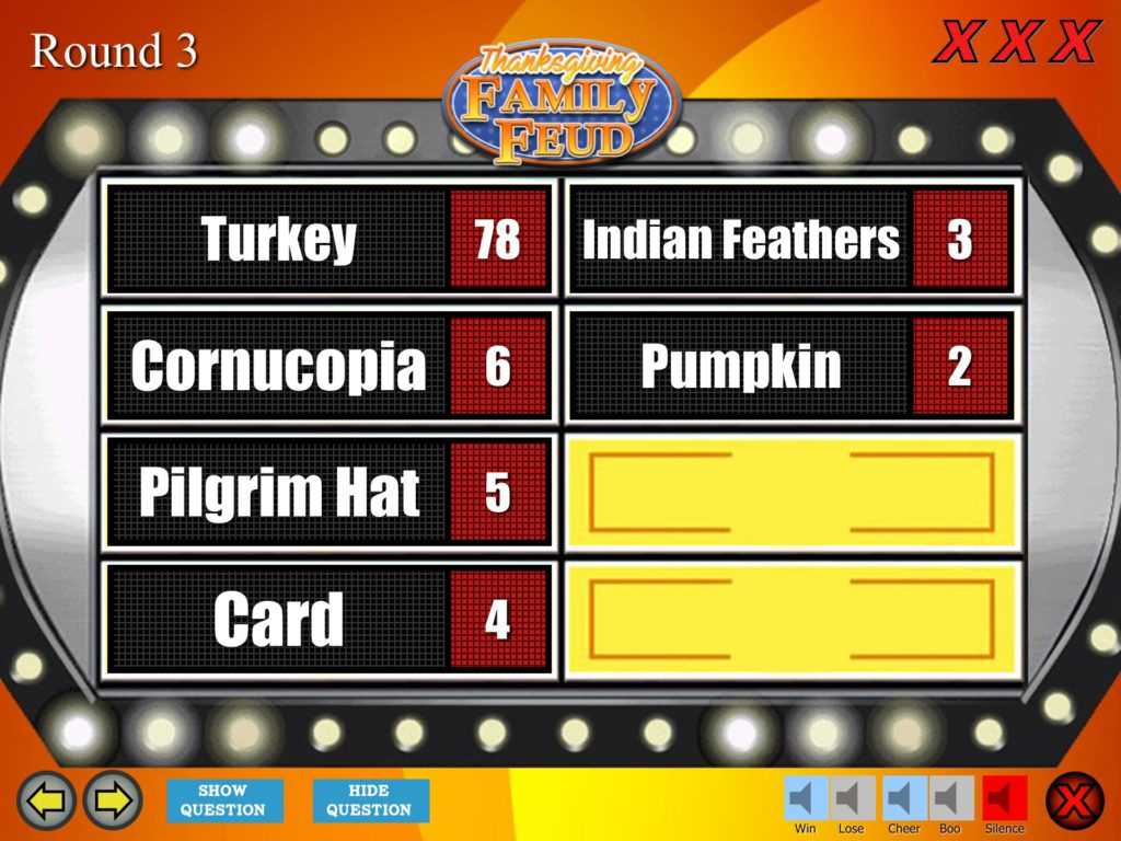 Thanksgiving Family Feud Trivia Powerpoint Game – Mac And Pc Intended For Family Feud Powerpoint Template With Sound